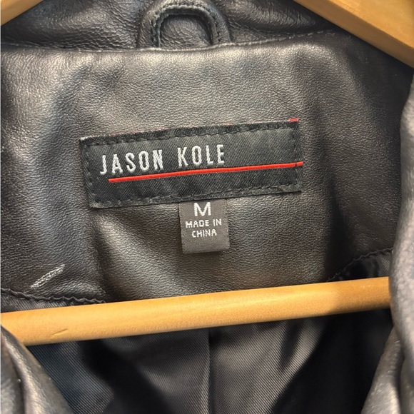 Jason Kole medium leather jacket black 90’s soft full zip - Picture 3 of 14